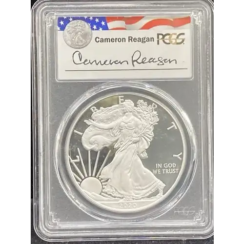 2020-W $1 Silver Eagle Cameron Reagan Signature, DCAM