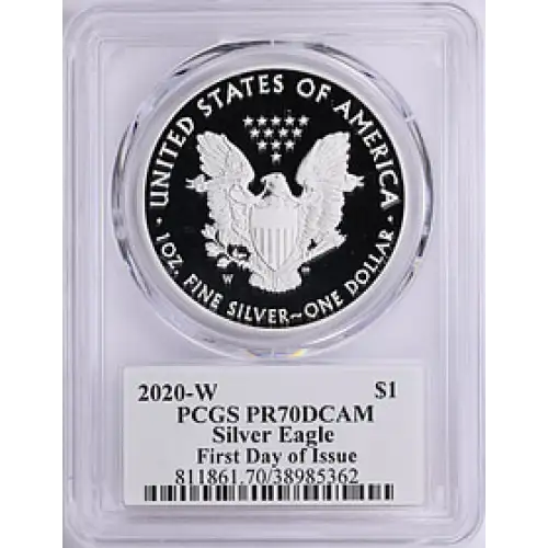 2020-W $1 Silver Eagle First Day of Issue Jim Peed, DCAM