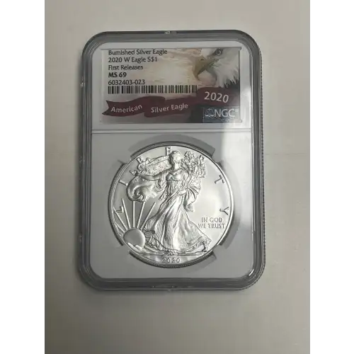 2020 W Eagle 41 MS69 First Releases Burnished Silver Eagle