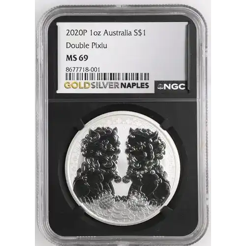 2020P 1oz Australia Double Pixiu S$1 MS 69