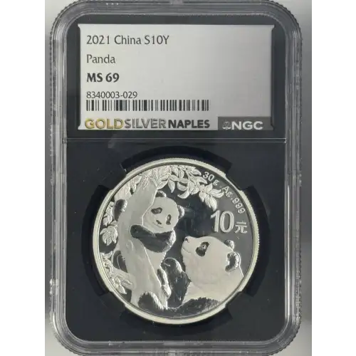 2021 1 oz China Panda s10y Mint State 69
