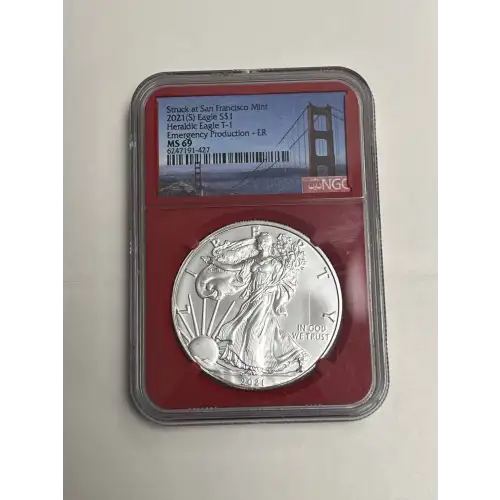 2021 - Eagle S$1 Heraldic Eagle T-1 First Release- NGC - MS69 [DUPLICATE for #561696]