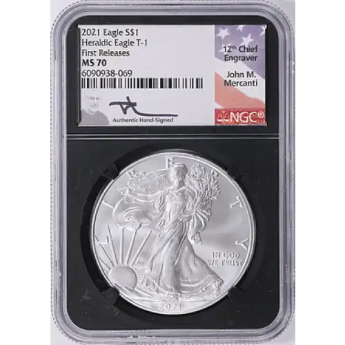 2021 - NGC - MS70 - $1 Heraldic Eagle T-1 [B-1]