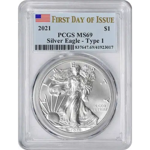 2021-(P) $1 Silver Eagle -T1 Emergency Issue Struck at Philadelphia First Day of Issue