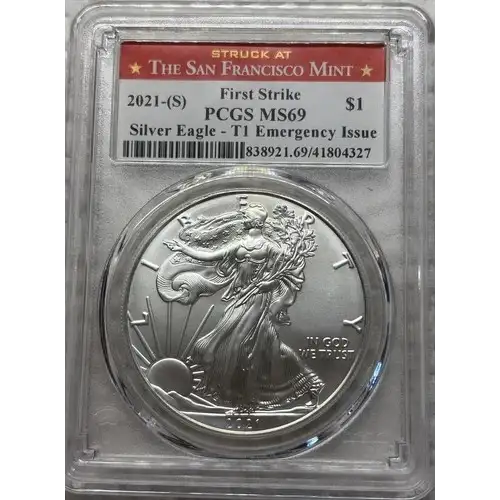 2021-(S) $1 Silver Eagle - T1 Emergency Issue Struck at San Francisco First Strike