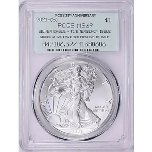 2021 - (S) - PCGS - MS69 - $1 Silver Eagle [B-1]