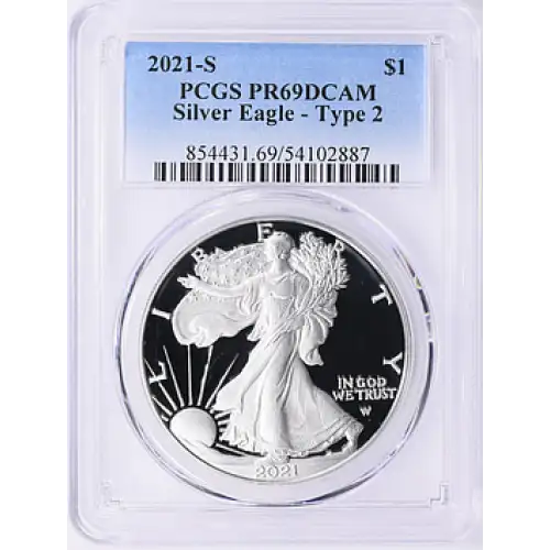 2021 S SILVER EAGLE PR69DCAM T-2 PCGS
[B-9]