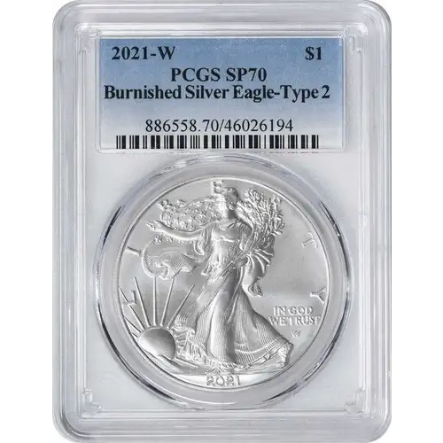 2021-W $1 Burnished Silver Eagle-Type 2