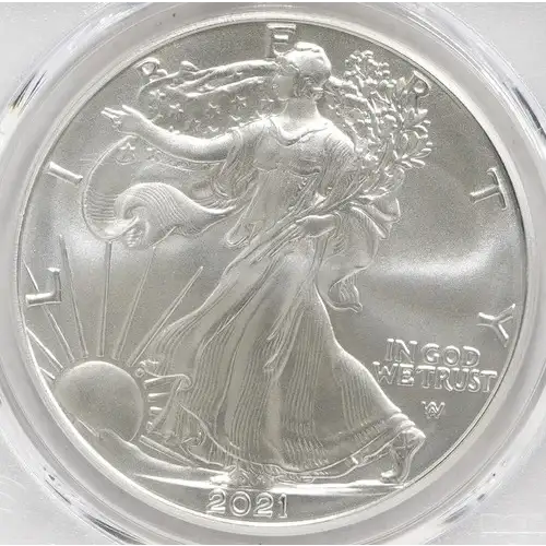 2021-W $1 Burnished Silver Eagle-Type 2 First Strike West Point Picture Frame