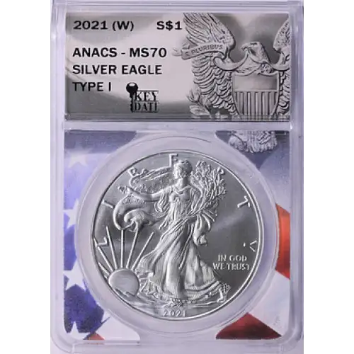 2021 - (W) - ANACS - MS70 - $1 Silver Eagle