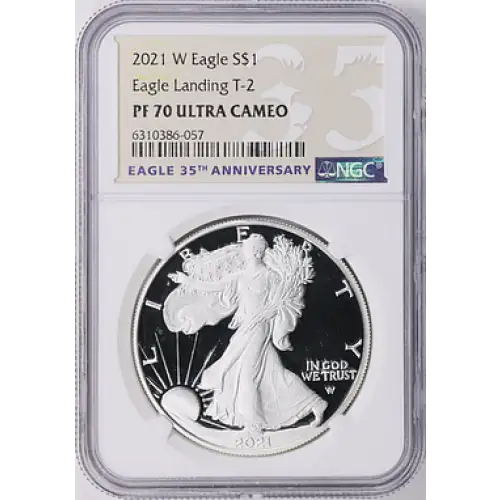 2021 - W - NGC - PF70UC - $1 Silver Eagle Landing T-2 [B-2]