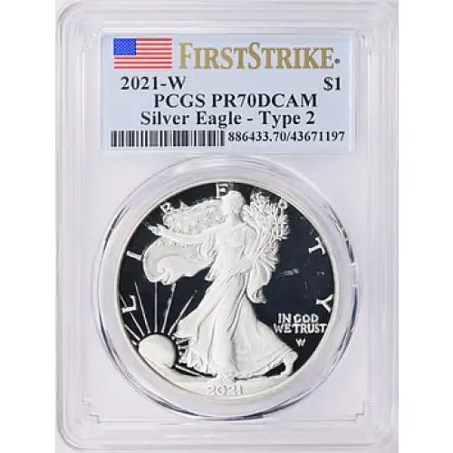 2021 - W - PCGS - PR70DCAM - $1 Eagle Type 2