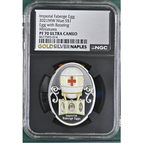 2021MW Egg with Rotating Miniatures Imperial Faberge Egg ULTRA CAMEO (2)