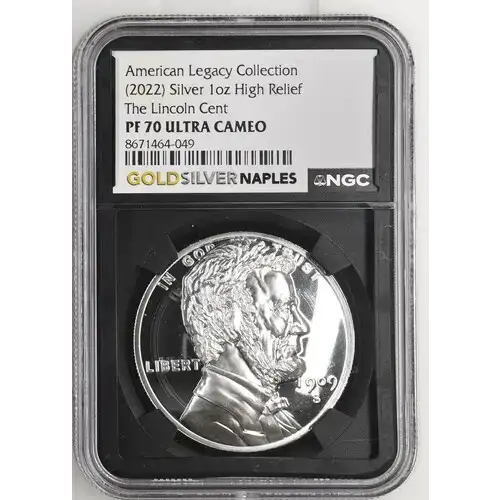 (2022) AR High Rel The Lincoln Cent American Legacy Coll. 1oz PF 70 ULTRA CAMEO