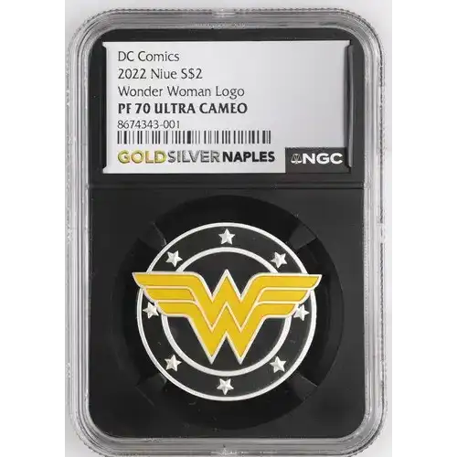 2022 Niue Wonder Woman Logo S$2 PF 70 ULTRA CAMEO