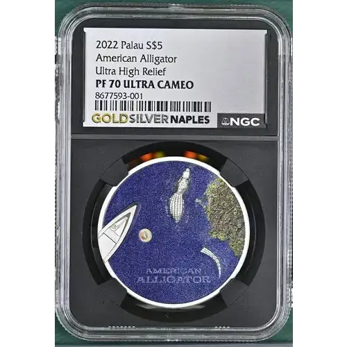 2022 Palau American Alligator Ultra High Relief S$5 PF70UC CSC