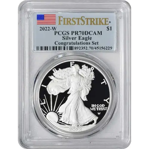2022-W  $1 Silver Eagle Congratulations Set First Strike, DCAM