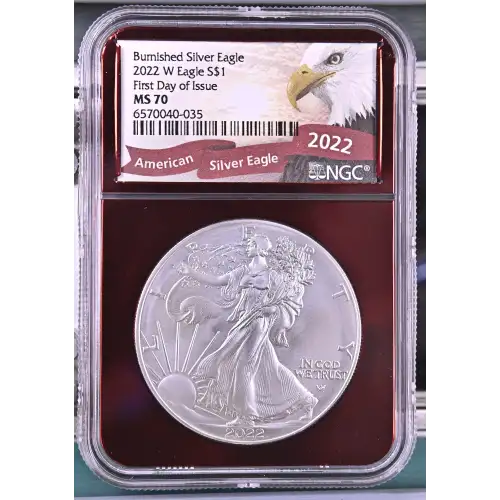 2022 W First Day of Issue Burnished Silver Eagle (2)
