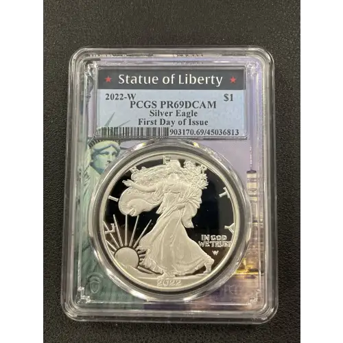 2022 W Silver Eagle PCGS PR69DCAM First Day of Issue