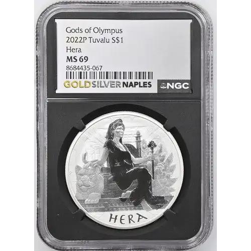 2022p Tuvalu Hera ms 69 1 oz Silver