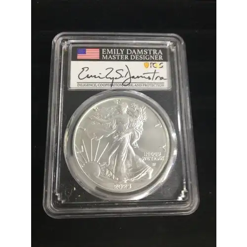 2023 $1 Silver Eagle First Day of Issue Emily S. Damstra