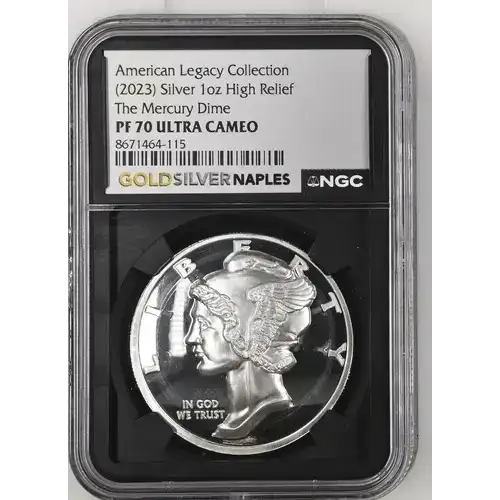 (2023) AR High Rel The Mercury Dime American Legacy Coll. 1oz PF 70 ULTRA CAMEO