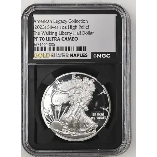(2023) AR High Rel The Walking Liberty Half American Legacy Coll. 1oz PF 70 ULTRA CAMEO