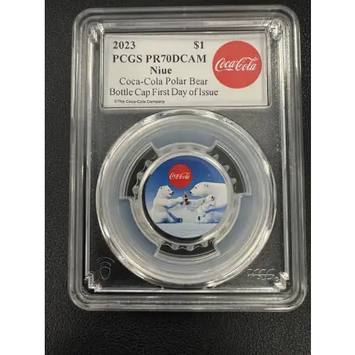 2023 Holiday Coca-Cola Bottle Cap PCGS PR70DCAM First Day of Issue