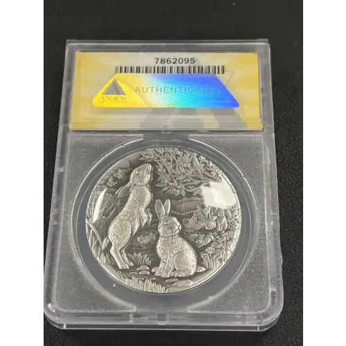2023- P Australia - Year of the Rabbit 2 0z Silver Antiqued - Ms 70 

 (2)