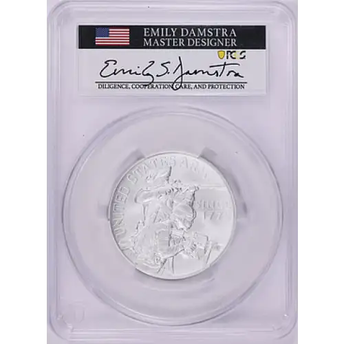 (2023-P) Medal U.S. Army Matte 2.5oz Ag Mint Designer Series Advanced R. Emily S. Damstra