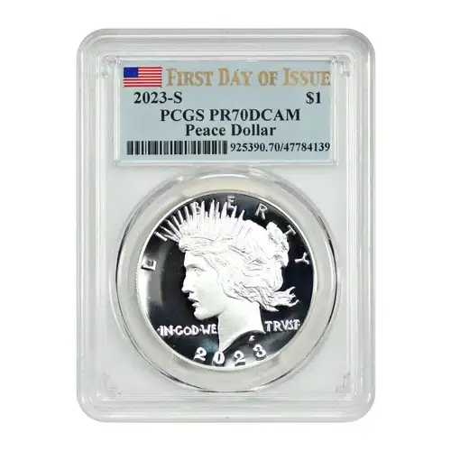2023-S $1 Peace Dollar First Day of Issue, DCAM