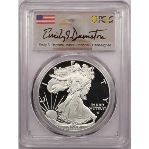 2023-W $1 Silver Eagle First Day of Issue Damstra Eagle, DCAM