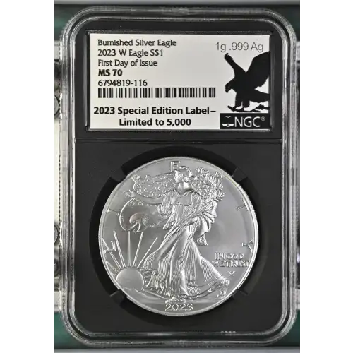 2023 W First Day of Issue Burnished Silver Eagle (2)