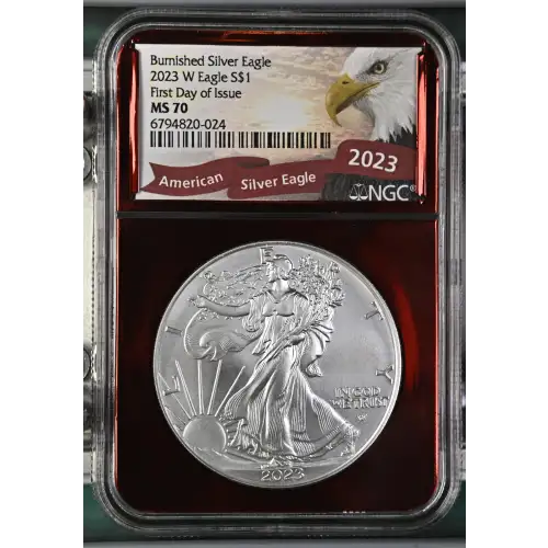 2023 W First Day of Issue Burnished Silver Eagle (2)