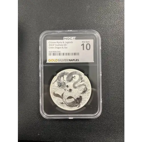 2023P Australia Dragon & Koi S$1
2023P AUSTRALIA S$1 GREEN DRAGON & KOI CHINESE MYTHS & LEGENDS MS10/70 NGC