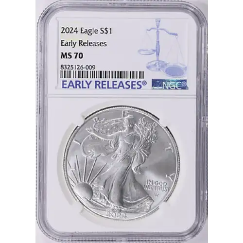 2024 1 oz Silver Eagle  S$1 NGC MS70