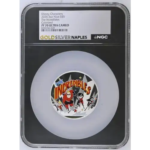 2024 3oz Niue The Incredibles Colorized S$5 PF 70 ULTRA CAMEO
