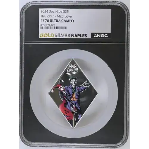 2024 3oz Niue The Joker - Mad Love S$5 PF 70 ULTRA CAMEO