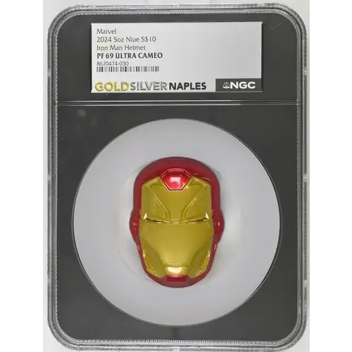 2024 5oz Niue Iron Man Helmet S$10 PF 69 ULTRA CAMEO