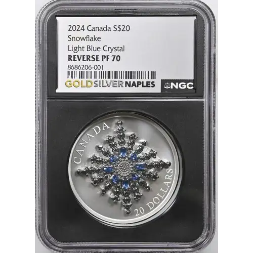 2024 Canada - Snowflake - Light Blue Crystal - Reverse Pf 70
