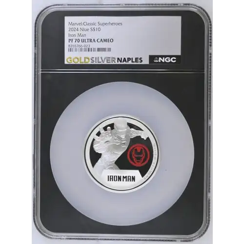 2024 Niue Iron Man Marvel:Classic Superheroe S$10 PF 70 ULTRA CAMEO