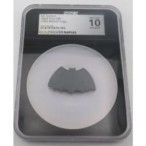 2024 Niue S$2 DC Comics 1966 Batman Logo MS10/70 Antiqued NGC
