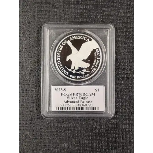 2024-(P) $1 Silver Eagle with Star Privy Struck at Philadelphia Emily Damstra Flag