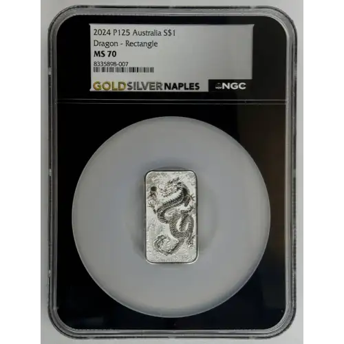 2024 P125 Australia S$1 Year of the Dragon MS70 Rectangle Bar
