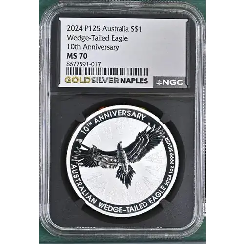 2024 P125 Australia Wedge-Tailed Eagle 10th Anniversary S$1 MS70 JSC5