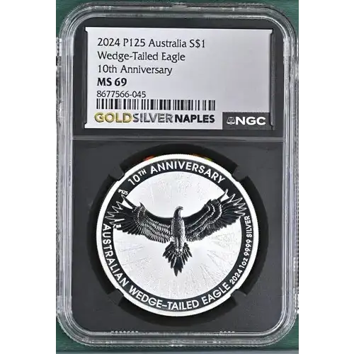 2024 P125 Australia Wedge-Tailed Eagle 10th Anniversary S$1 MS70 JSC5 [DUPLICATE for #560741]