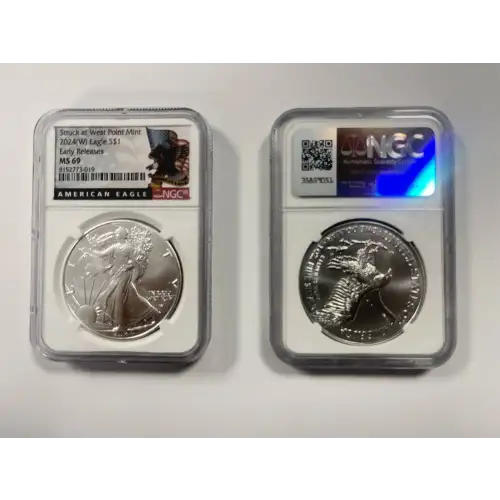 2024 - (W) - NGC - MS69 - $1 Silver Eagle Early Releases
*NGC LABELS MAY VARY*
[B-1] (2)
