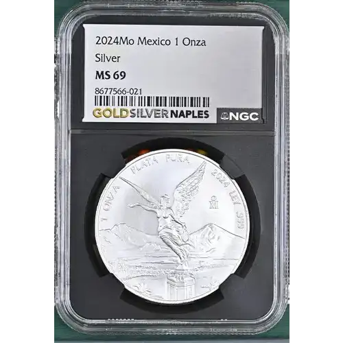 2024Mo Mexico Silver 1 Onza MS 69
