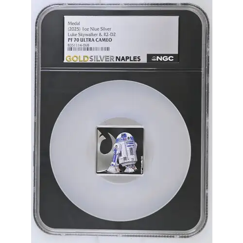 (2025) 1oz Niue Luke Skywalker & R2-D2 Silver PF 70 ULTRA CAMEO