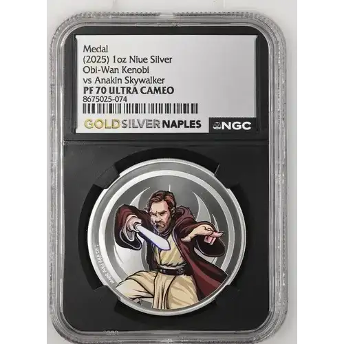 (2025) 1oz Niue Obi-Wan Kenobi vs Anakin Skywalker Silver PF 70 ULTRA CAMEO